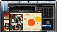 En MacBook Pro med PROLED XDR-skjerm i fargen stellarsvart. På skjermen vises en presentasjon som lages i Microsoft PowerPoint ved hjelp av JupyterLab og Terminal.