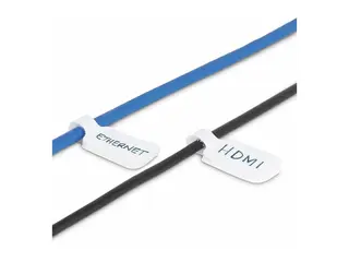 Startech 3.5in (9cm) Cable Labels, 100 Pack White, Cable/Cord Tags (CABLE-TAG-HLWH) Kabelidentifiseringsetiketter - borrelåsfeste, skrivbar - 9 cm - hvit (en pakke 100)