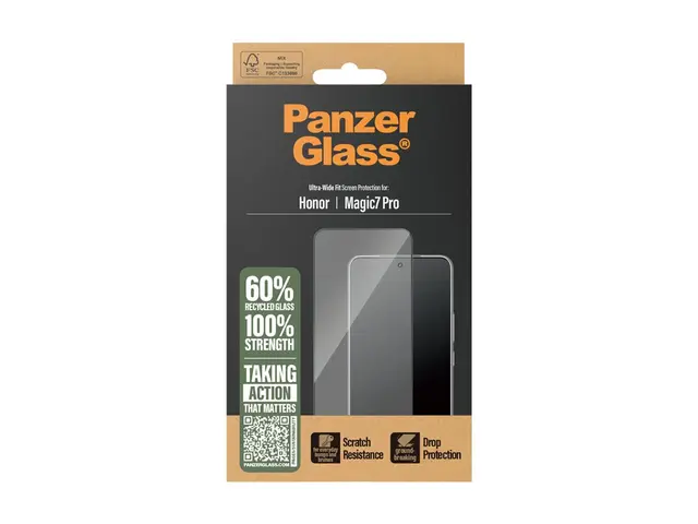 PanzerGlass - Skjermbeskyttelse for mobiltelefon - ultrabred passf...