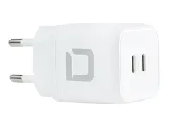 DICOTA Comfort - Strømadapter - 45 watt - 2.5 A PD 3.0 - 2 utgangskontakter (USB-C) - hvit