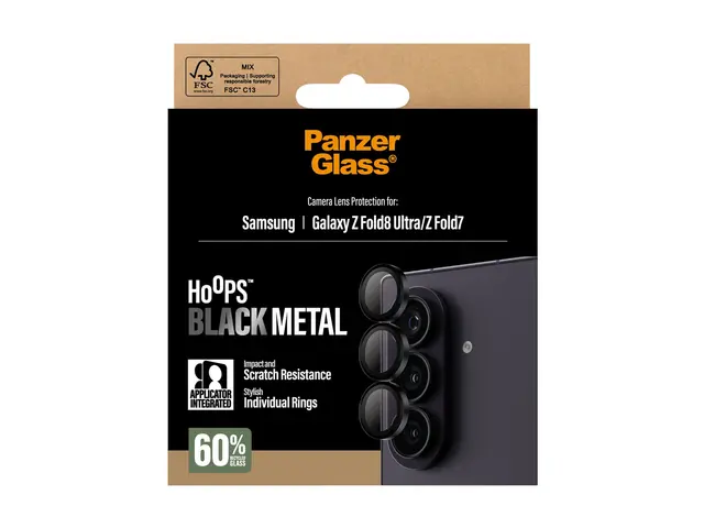 PanzerGlass Hoops - Linsebeskytter for mobiltelefon - svart - for ...