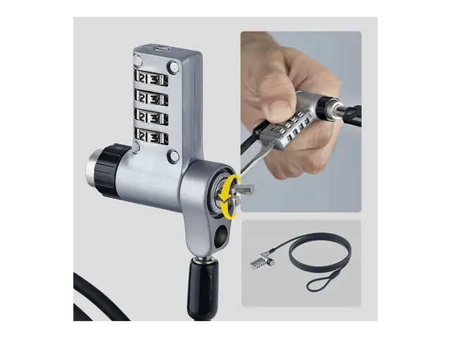 Startech - Sikkerhetskabellås - 3-in-1, keyed alike/combination se...