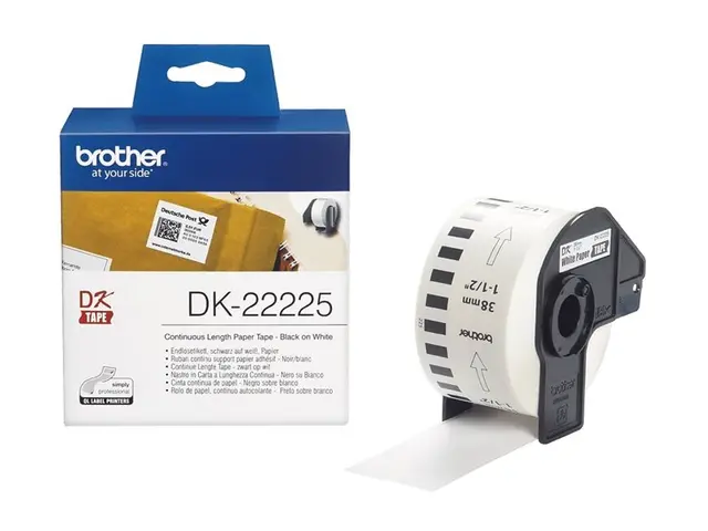 Brother DK-22225 - Papir - svart på hvitt - Rull (3,8 cm x 30,5 m)...