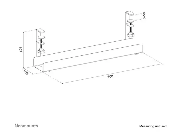 Neomounts - Kabelstyringsskuff clamp-on design, universal skrivebo...