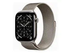 Apple Watch Series 11 (GPS + Cellular) 46 mm - naturlig titan - smartklokke med fint strikket l&#248;kke - nett av rustfritt st&#229;l - naturlig - b&#229;ndbredde: S/M - 64 GB - Bluetooth, LTE, Wi-Fi 4, UWB - 5G - 43.1 g