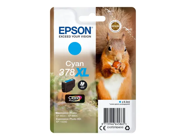 Epson 378XL - 9.3 ml - XL - cyan - original - blære med RF/lyd-ala...