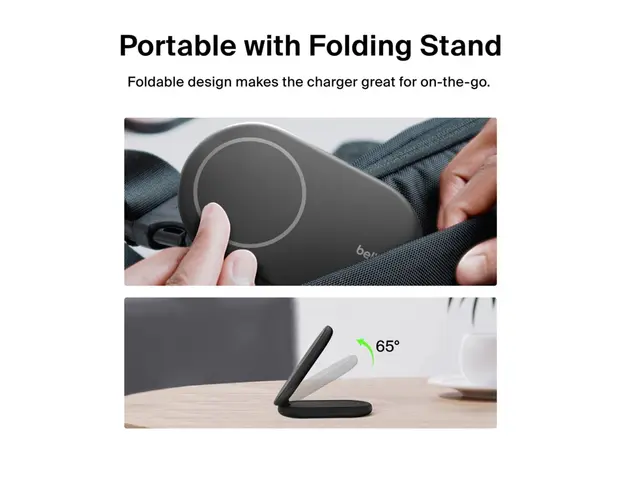 Belkin BoostCharge - Trådløst ladestativ magnetisk, sammenleggbar,...