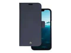 dbramante1928 New York - Lommebok for mobiltelefon 2-i-1 - rullesteinsbelagt fullnarvet b&#230;rekraftig skinn - asurbl&#229; - for Apple iPhone 14