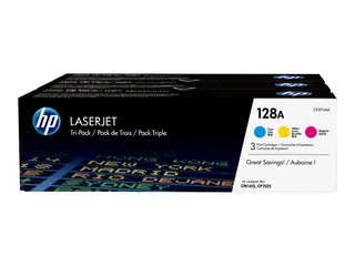 HP 128A - 3-pack - gul, cyan, magenta original - LaserJet - tonerpatron (CF371AM) - for Color LaserJet Pro CP1525n, CP1525nw; LaserJet Pro CM1415fn, CM1415fnw