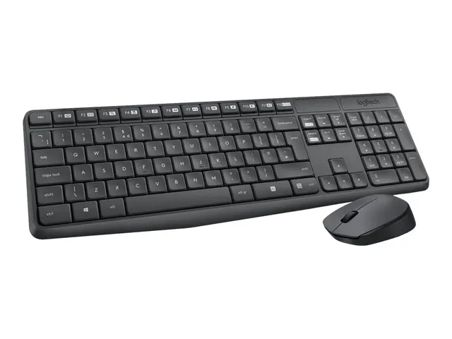 Logitech MK235 - Tastatur- og mussett - trådløs - 2.4 GHz - Tysk