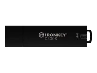 Kingston IronKey D500S - USB-flashstasjon kryptert - FIPS 140-3 Level 3 - 128 GB - USB 3.2 Gen 1 - TAA-samsvar