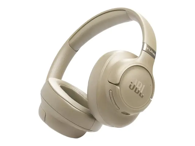 JBL TUNE 780NC - Hodetelefoner med mikrofon full størrelse - Bluetooth - trådløs, kablet - aktiv støydemping - USB-C - beige 