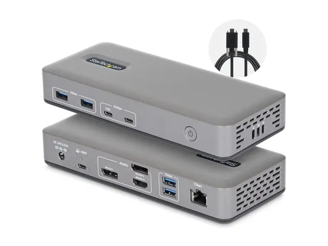 Startech - dokkingstasjon - USB-C 3.2 Gen 2 - HDMI, 2 x DP - 1GbE