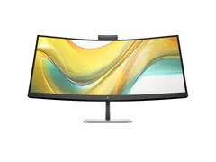 HP 534pm - Series 5 Pro - LED-skjerm - kurvet 34" - 3440 x 1440 WQHD @ 100 Hz - VA - 400 cd/m² - 4000:1 - 5 ms - HDMI, DisplayPort, USB-C - høyttalere - kullsort, naturlig sølv (stativ)