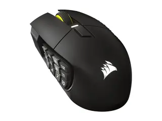 CORSAIR Scimitar Elite SE - Mus optisk - 16 knapper - trådløs, kablet - 2.4 GHz, Bluetooth, USB - våpenmetall - boks