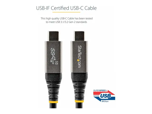StarTech.com 3ft (1m) USB C Cable 10Gbps, USB-IF Certified USB-C C...