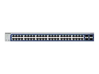 NETGEAR GS748T - V6 - switch - L3 Lite smart - 48 x 10/100/1000 + 2 x Gigabit SFP + 2 x kombo-Gigabit SFP - stasjonær, rackmonterbar