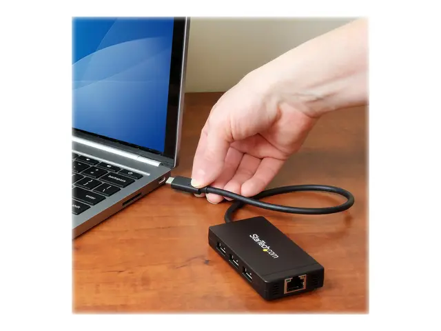 StarTech.com 3 Port USB C Hub with Ethernet - USB-C to 3x USB-A w/...