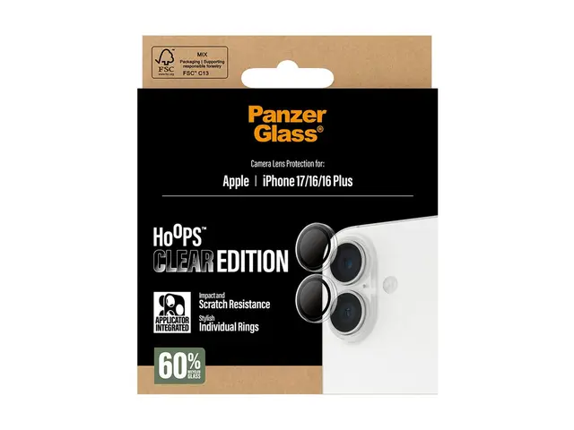 PanzerGlass Hoops - Linsebeskytter for mobiltelefon - gjennomsiktig