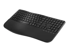 HP 685 - Tastatur - dual modus, 3-sone layout, flere enheter, 23 programmerbare taster, OS automatisk deteksjon, lav profil tastereeise 100% - full size - tr&#229;dl&#248;s - 2.4 GHz - Pan Nordic - svart - reklame