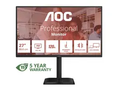 AOC 27E4CV - LED-skjerm - 27" - 1920 x 1080 Full HD (1080p) @ 120 Hz IPS - 300 cd/m² - 1500:1 - 4 ms - HDMI, DisplayPort, USB-C - høyttalere - svart