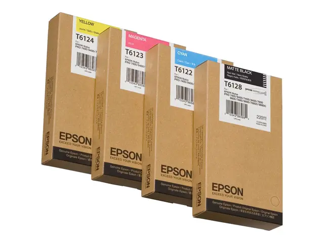Epson T6122 - 220 ml - cyan - original - blekkpatron - for Stylus ...