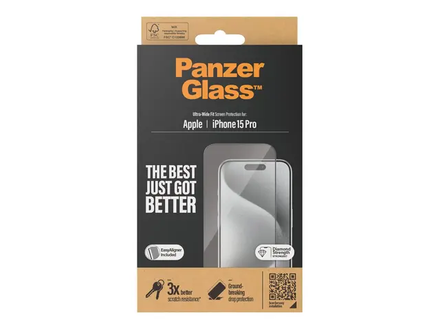PanzerGlass - Skjermbeskyttelse for mobiltelefon ultravid passform...