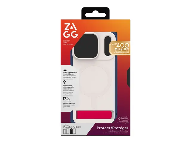 ZAGG Sedona Snap - Baksidedeksel for mobiltelefon med stativ MagSa...