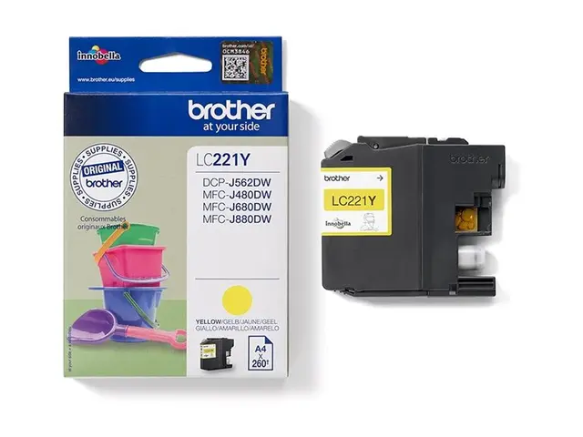 Brother LC221Y - Gul original blekkpatron for DCP-J562DW