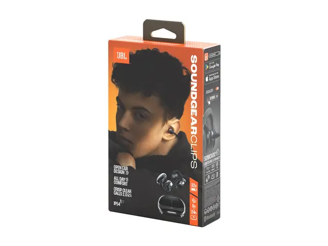 JBL Soundgear Clips - True wireless-hodetelefoner med mikrofon åpent øre - clip-on - Bluetooth - svart 