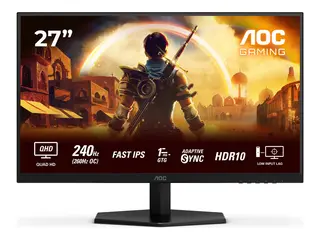 AOC Gaming Q27G42ZE - LED-skjerm - gaming 27" - 2560 x 1440 QHD @ 240 Hz - Fast IPS - 300 cd/m² - HDR10 - 0.3 ms - HDMI, DisplayPort