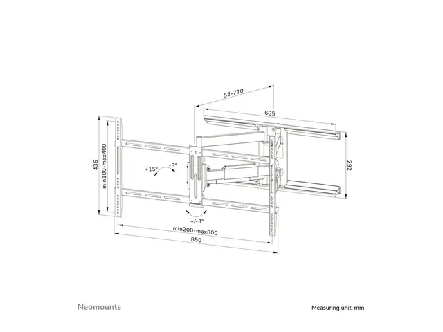 Neomounts WL40-550BL18 - Monteringssett (veggmontering) full beveg...