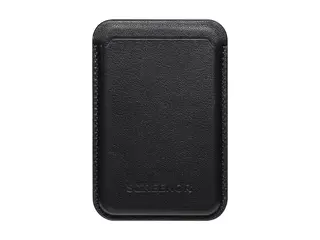 Screenor MAGi - Lomme for mobiltelefon / kredittkort magnetisk - MagSafe-samsvar - ekte skinn - svart