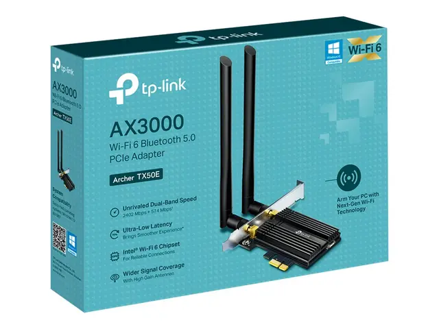 TP-Link Archer TX50E - Nettverksadapter PCIe Bluetooth 5.0, 802.11ax