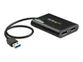StarTech.com USB 3.0 to Dual DisplayPort Adapter 4K 60Hz, DisplayLink Certified, Video Converter with External Graphics Card Mac &amp; PC (USB32DP24K60) - DisplayPort-adapter - USB-type A til DisplayPort - 30 cm
