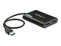 StarTech.com USB 3.0 to Dual DisplayPort Adapter 4K 60Hz, DisplayLink Certified, Video Converter with External Graphics Card Mac &amp; PC (USB32DP24K60) - DisplayPort-adapter - USB-type A til DisplayPort - 30 cm