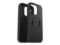 OtterBox OtterGrip Symmetry Series Baksidedeksel for mobiltelefon - MagSafe-samsvar - polykarbonat, syntetisk gummi - svart - for Apple iPhone 15 Pro