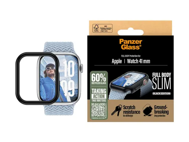 PanzerGlass - Black Edition støtfanger for smartarmåndsur helt kro...