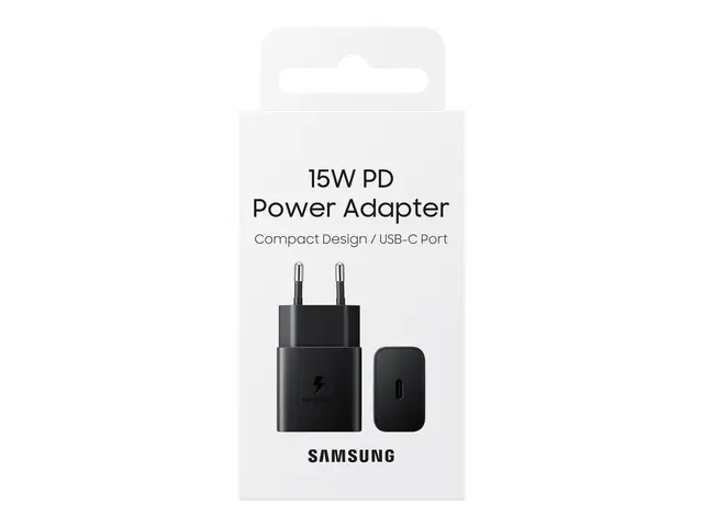 Samsung EP-T1510 - Strømadapter 15 watt 2 A PD (24 pin USB-C) svart