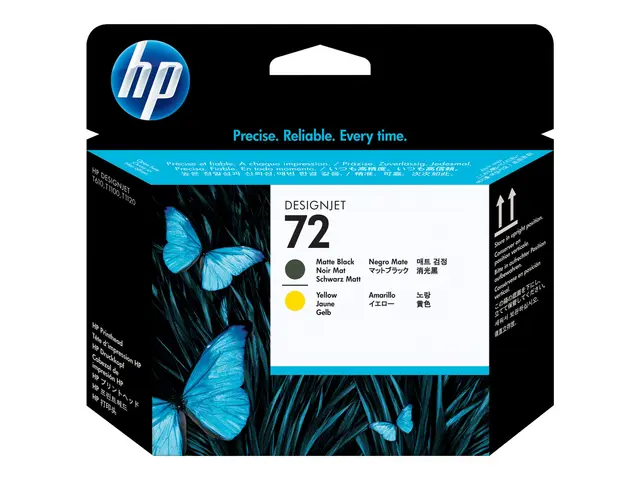 HP 72 - Gul, matt svart skriverhode for DesignJet T1100, T1100ps, ...