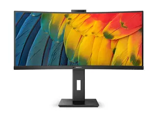 Philips 34B1U5600CH - 5000 Series - LED-skjerm kurvet - USB - 34&quot; - 3440 x 1440 WQHD @ 120 Hz - VA - 350 cd/m&#178; - 3000:1 - 4 ms - HDMI, DisplayPort, USB-C - h&#248;yttalere - teksturert svart