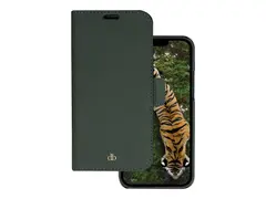 dbramante1928 New York - Lommebok for mobiltelefon rullesteinsbelagt fullnarvet bærekraftig skinn - eviggrønn - for Apple iPhone 14 Pro Max