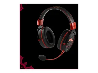 Lexip X Game of Thrones - Dragon - Hodesett full størrelse - Bluetooth / 2,4 GHz radiofrekvens - trådløs, kablet - 3,5 mm jakk - svart, rød, gull