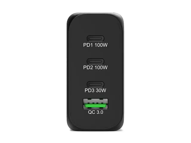 PORT Connect - Strømadapter GaN 130 watt 5 A PD, QC 3.0 4 utgangsk...