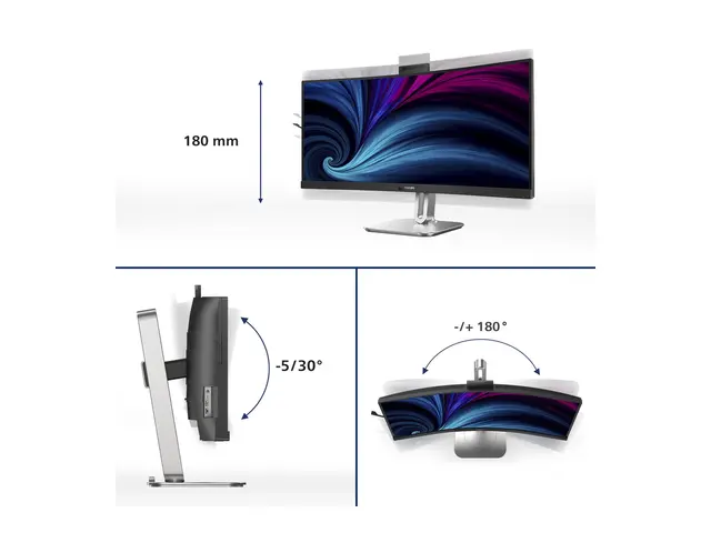 Philips 34B2U6603CH - 6000 Series LED-skjerm kurvet 34" 3440 x 144...