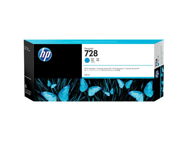 HP 728 - 300 ml - cyan - original - DesignJet - blekkpatron - for ...