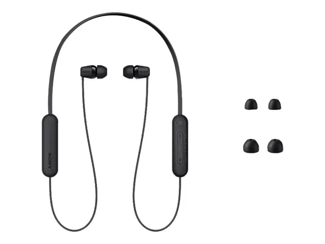 Sony WI-C100 - Ørepropper med mikrofon i øret nakkebånd Bluetooth ...