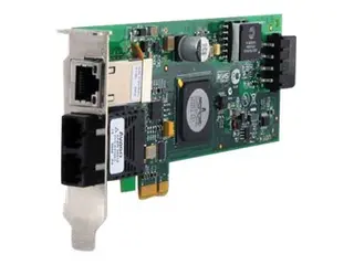 Allied Telesis AT-2716POE/FXSC Nettverksadapter - PCIe 2.0 lav profil - 100Mb LAN - 100Base-FX - 1310 nm + 1 x 10/100/1000Base-T - TAA-samsvar
