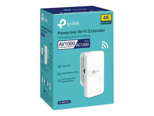 TP-Link TL-WPA7617 V1 - Strømlinjeadapter 1GbE, HomePlug AV (HPAV)...