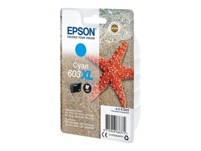 Epson 603XL - 4 ml - XL - cyan - original - blister - blekkpatron ...